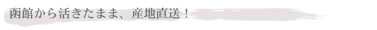 函館から活きたまま、産地直送！