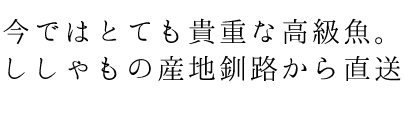 今ではとても貴重な高級魚。ししゃもの産地釧路から直送