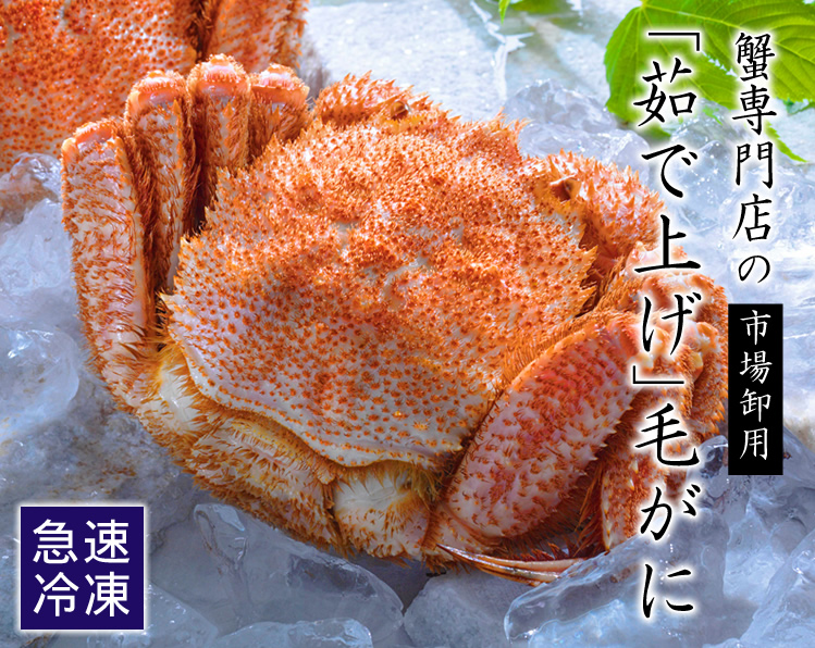 市場卸用「茹で上げ」毛ガニ