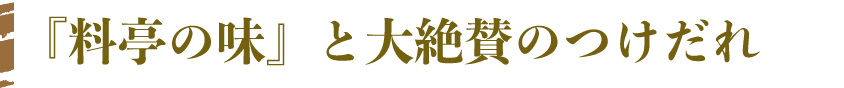 『料亭の味』と大絶賛のつけだれ