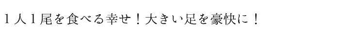 １人１尾食べる幸せ！大きい足を豪快！