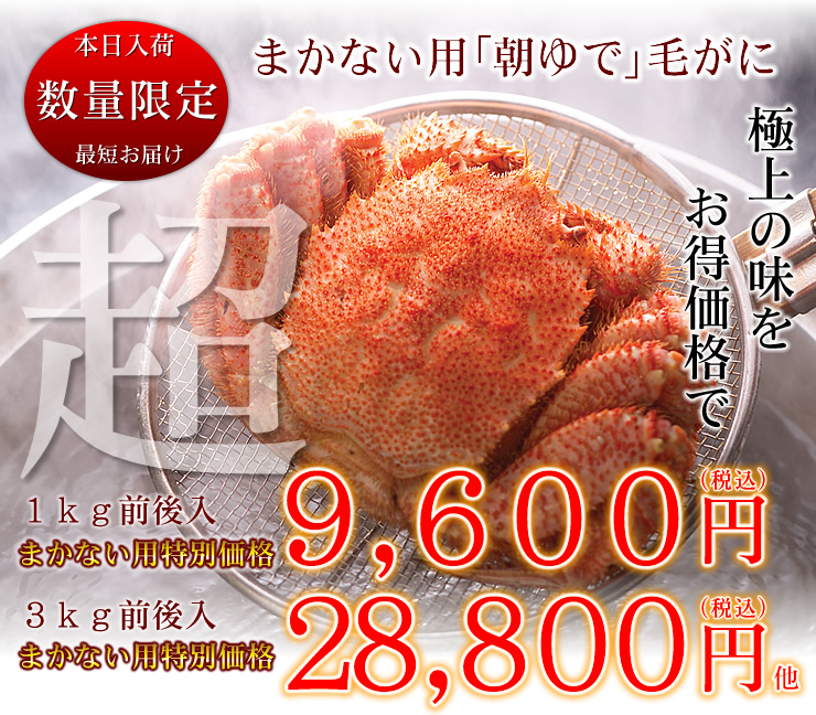 まかない用 活 毛がに かに通販の北釧水産