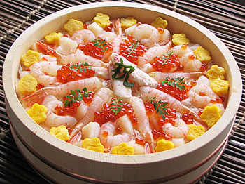 春季限定 祝 蟹と魚貝の豪華ちらし寿司セット かにと言えば北釧水産